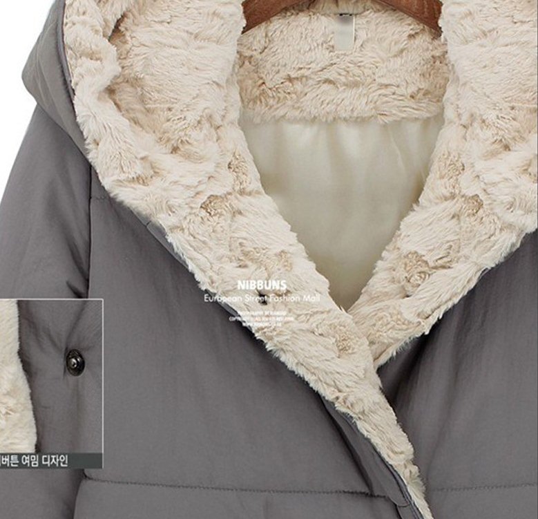 PreOrderไซส์ใหญ่ - เสื้อกันหนาวแฟชั่น คนอ้วน ไซส์ใหญ่ ข้างในเป็นขนเทียม อุ่น หนา เหมาะสำหรับไปเที่ยว ตปท. สี : ดำ / เทา