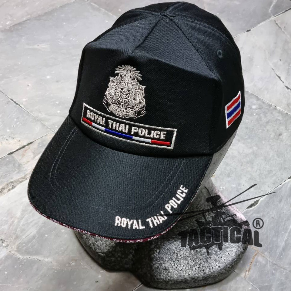 หมวกแก๊ป แผ่นดินใหม่ Royal Thai Police ขอบหนา ซิปหลัง