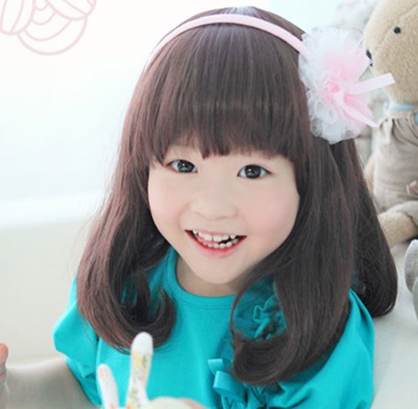 วิกผมเด็ก วิกผมยาวสำหรับเด็ก มี2 สีให้เลือก ดำและน้ำตาลเข้ม