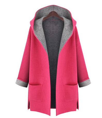 PreOrderเสื้อผ้าคนอ้วน - เสื้อกันหนาวคนอ้วน ไซส์ใหญ่ เสื้อคลุมตัวยาว แบบบางสบาย ๆ สี : ชมพูเข้ม / เหลือง / ม่วง