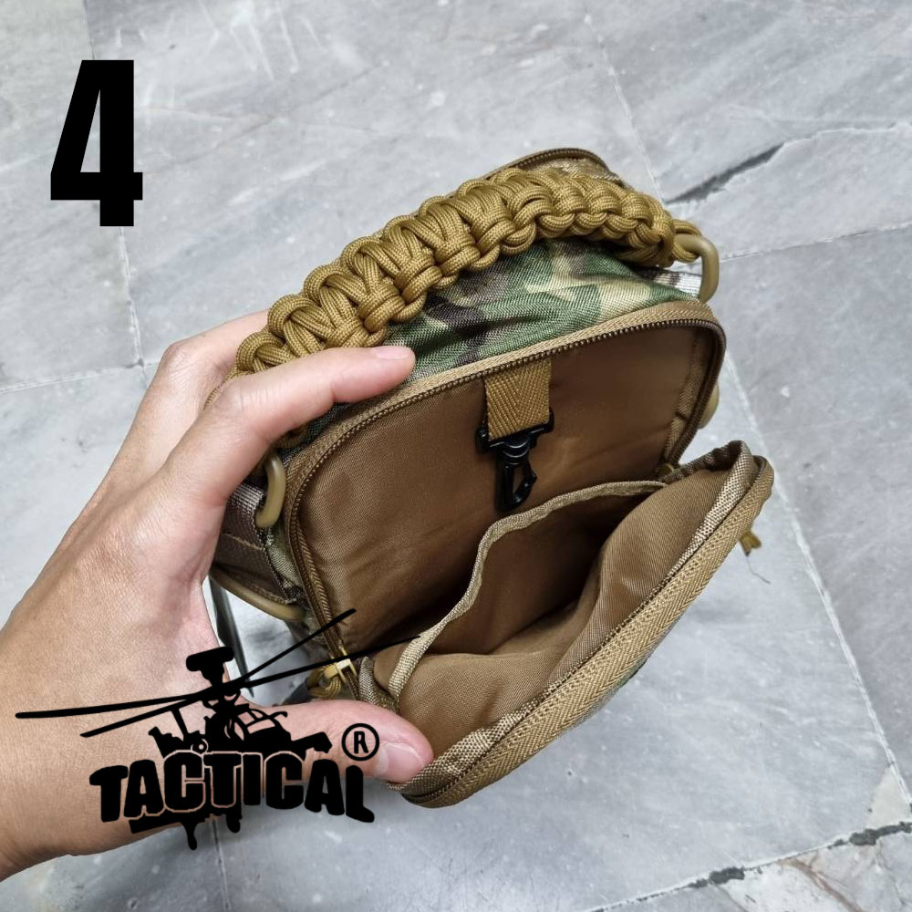 กระเป๋าสะพายข้างแบบ Molle หูหิ้วร้อยเชือกพาราคอร์ด