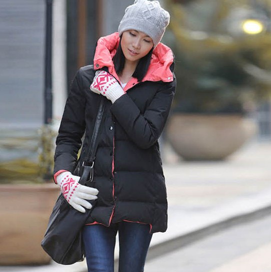 PreOrderคนอ้วน - เสื้อกันหนาวแฟชั่น ไซส์ใหญ่ คนอ้วน บุนวมหนา มีHood สี : ดำชมพู / ส้มเบจ