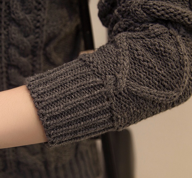 PreOrderคนอ้วน - เสื้อกันหนาวแฟชั่น ไหมพรมคอเต่า สีเทา