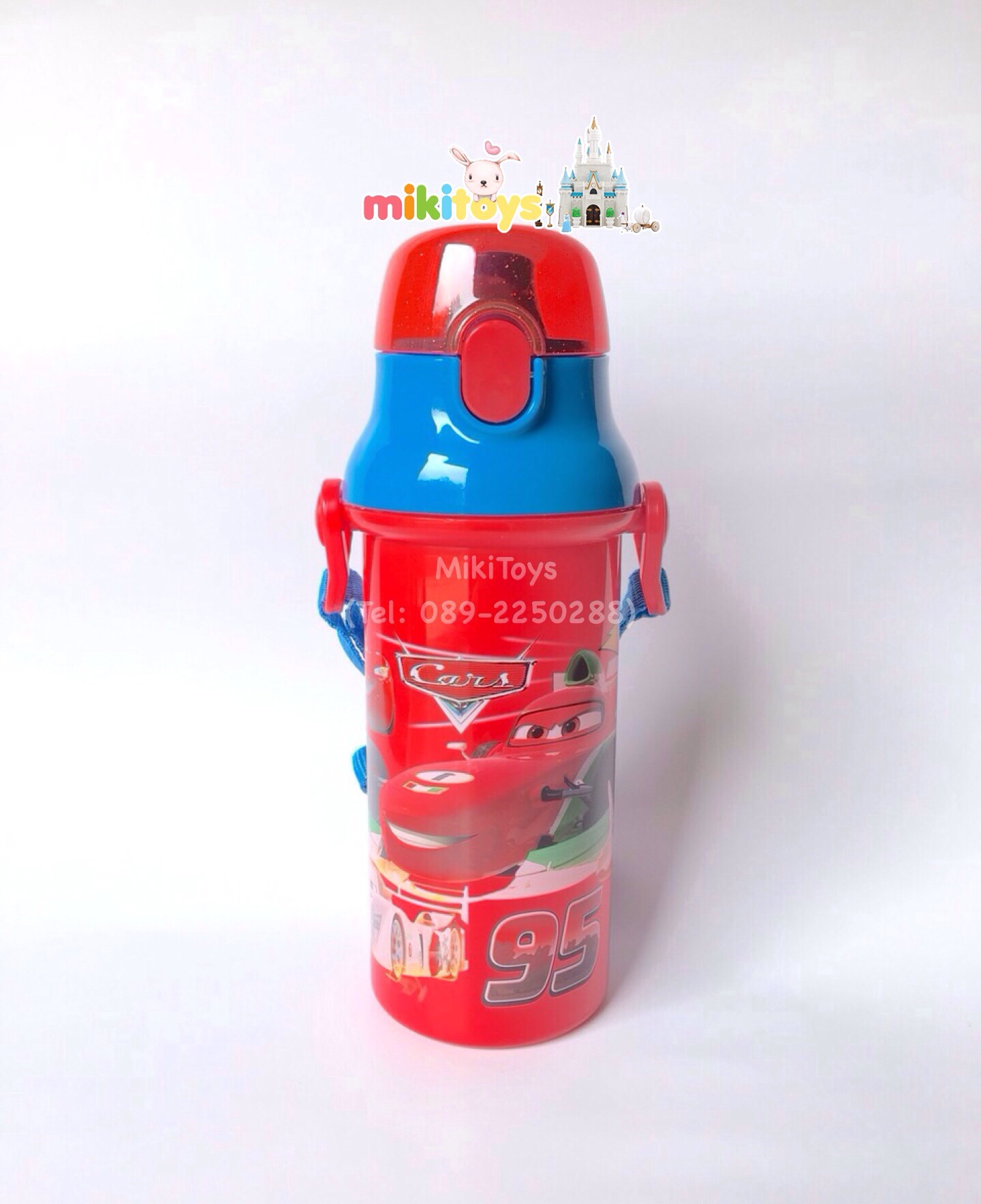 กระติกน้ำเด็ก คาร์ แมคควีน Cars McQueen 95 รุ่นยกดื่ม สีแดง/ฟ้าสดใส **BPA Free ปลอดภัยต่อเด็ก