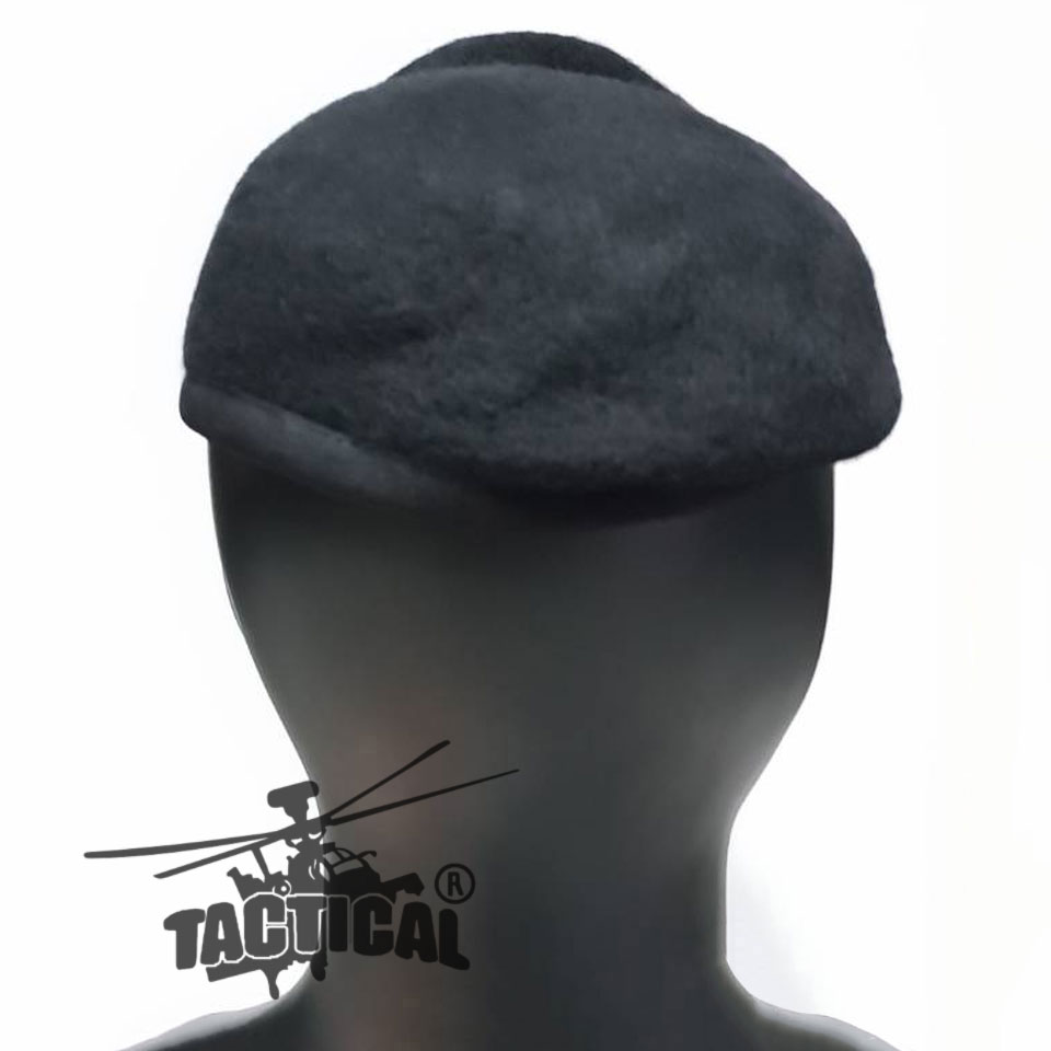 หมวกเบเร่ต์จัดทรง ขอบผ้า BBT สีดำ อย่างดี