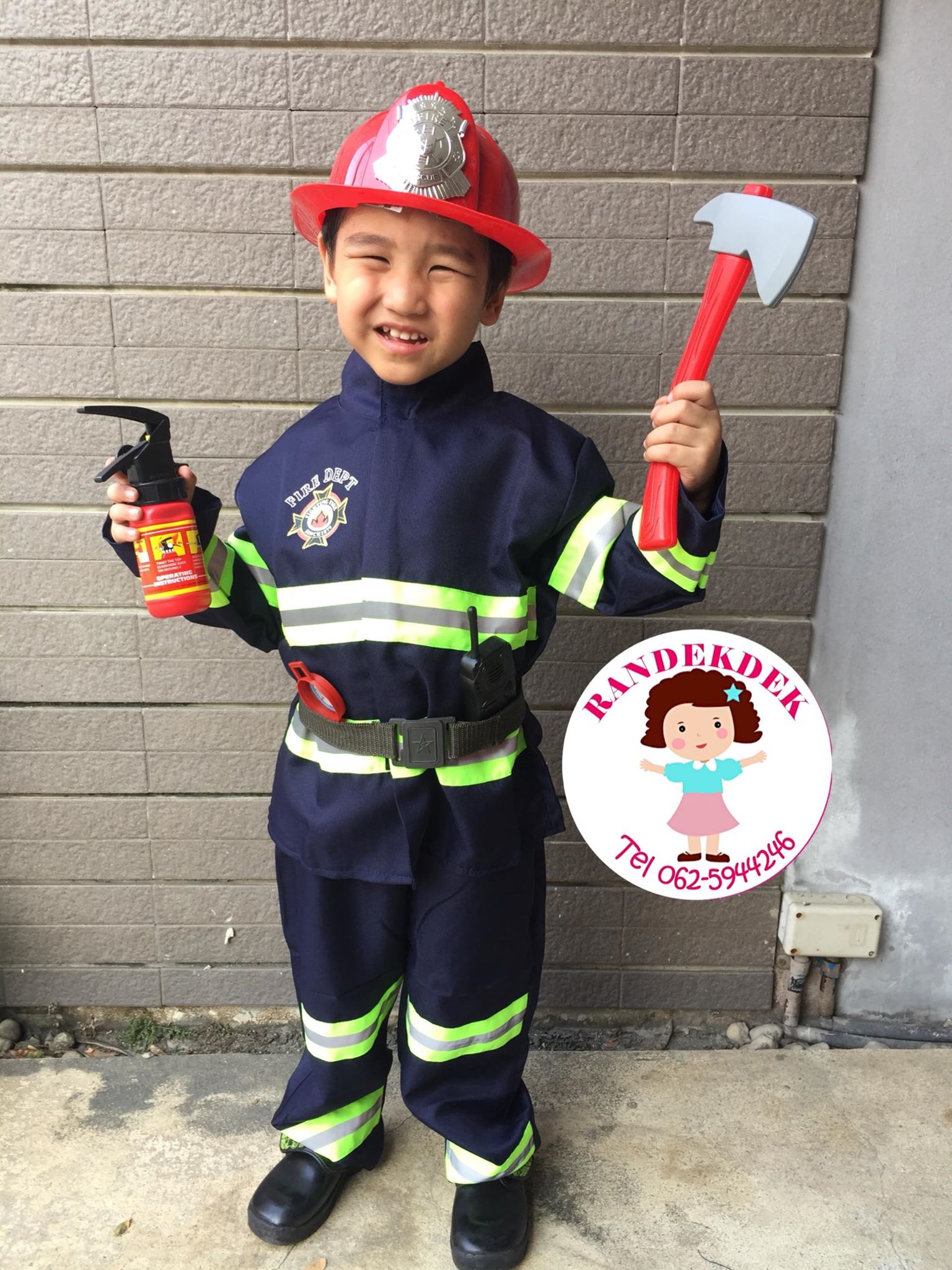 ชุดนักดับเพลิง ชุดแฟนซีอาชีพนักดับเพลิงสำหรับเด็ก พร้อมอุปกรณ์ครบเซต