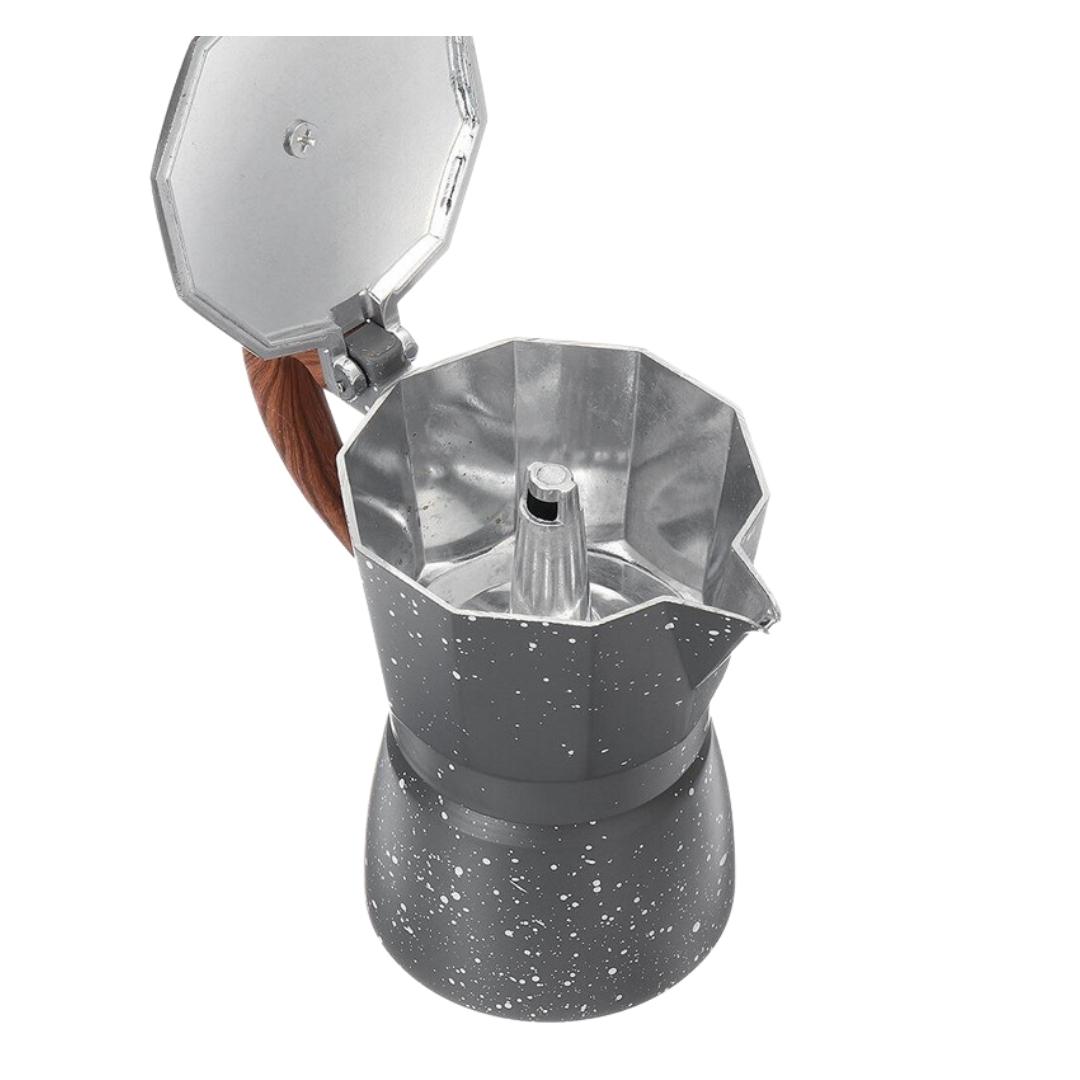 มอคค่าพอท กาต้มกาแฟ อลูมีเนียม ขนาด 3 คัพ 150 ml สีหินอ่อน Moka Pot 3 Cup รหัส 1840