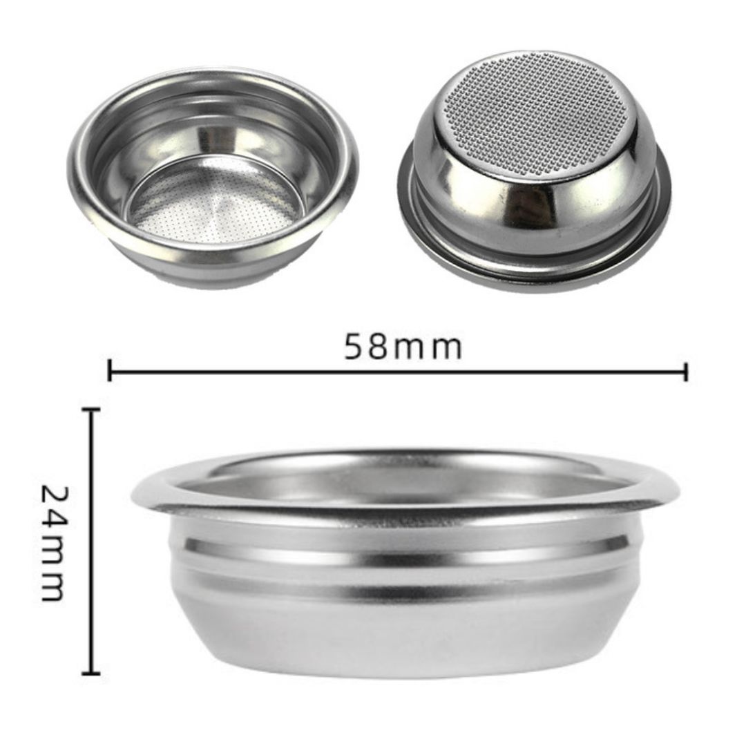 อะไหล่ตะแกรงชงกาแฟ 2 ช็อต (2 shot) ถ้วยกรองก้านชง ขนาด 58 มม. ใช้กับเครื่องชงกาแฟ Gemelai และ Minimex รหัส 2445