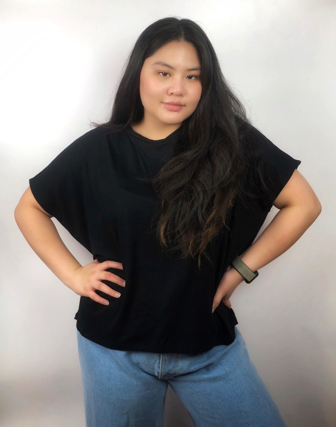 เสื้อยืดสาวอวบ บ่าตก โอเวอร์ไซส์