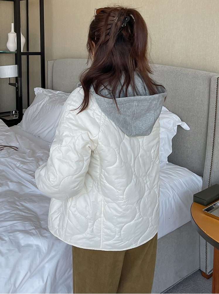 CS0001 เสื้อกันหนาวไซส์ใหญ่ ผ้าร่ม กระดุมหน้า มีHood