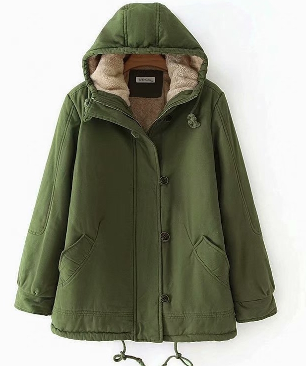 Pre190001 - PreOrder - เสื้อกันหนาว บุขนสัตว์ด้านใน Hoodถอดไม่ได้ สี ฟ้า / ดำ / เขียว