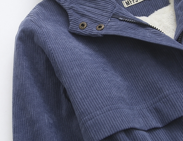Pre190002 - PreOrder - เสื้อกันหนาว ผ้าลูกฟูก บุขนด้านใน สี น้ำเงิน / น้ำตาล / ดำ