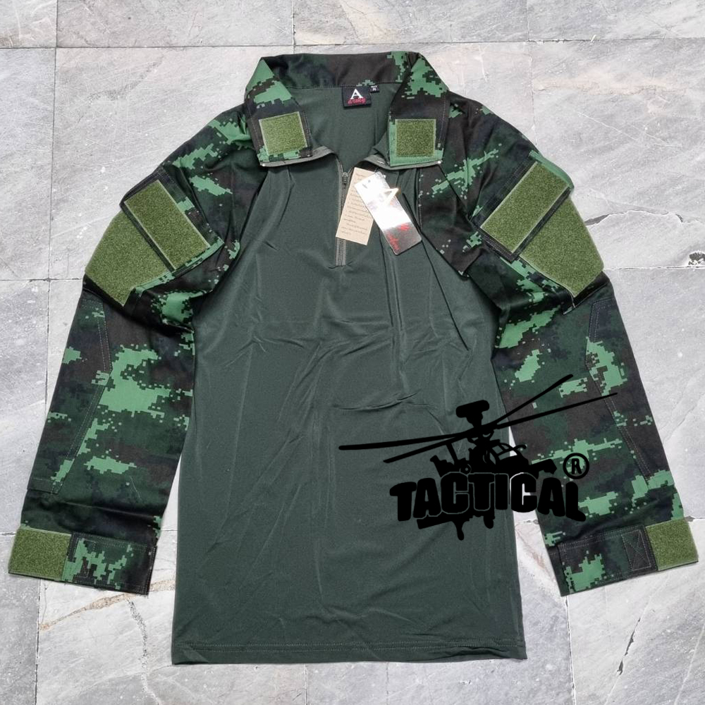เสื้อ Combat Shirt ดิจิตอลทบ. กลางเขียว