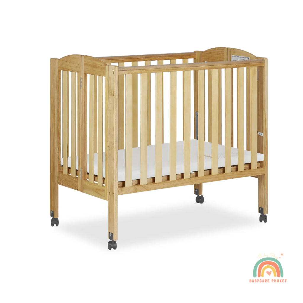 เตียงไม้พับได้สำหรับเด็ก Foldable Wooden Crib for baby