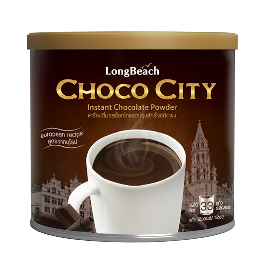 ลองบีชผงช็อกโกแลต ช็อกโกซิตี้ 400 กรัม LongBeach Chocolate Choco City 400 g รหัส 1073