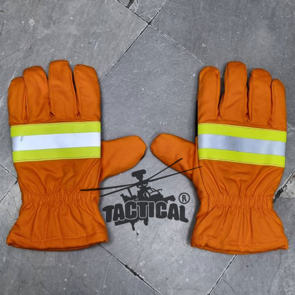 ถุงมือดับเพลิง กันเปลวไฟ มีแถบสะท้อนแสง