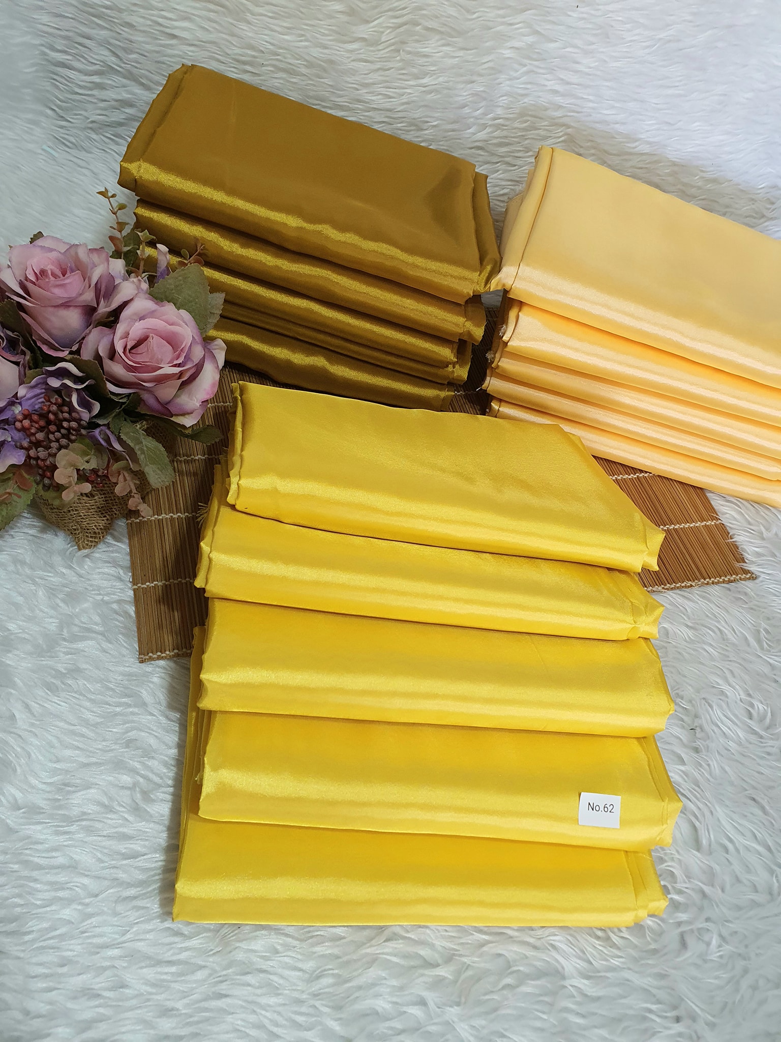 ผ้าไหมสังเคราะห์ทอเครื่องสีพื้น Plain Synthetic Silk