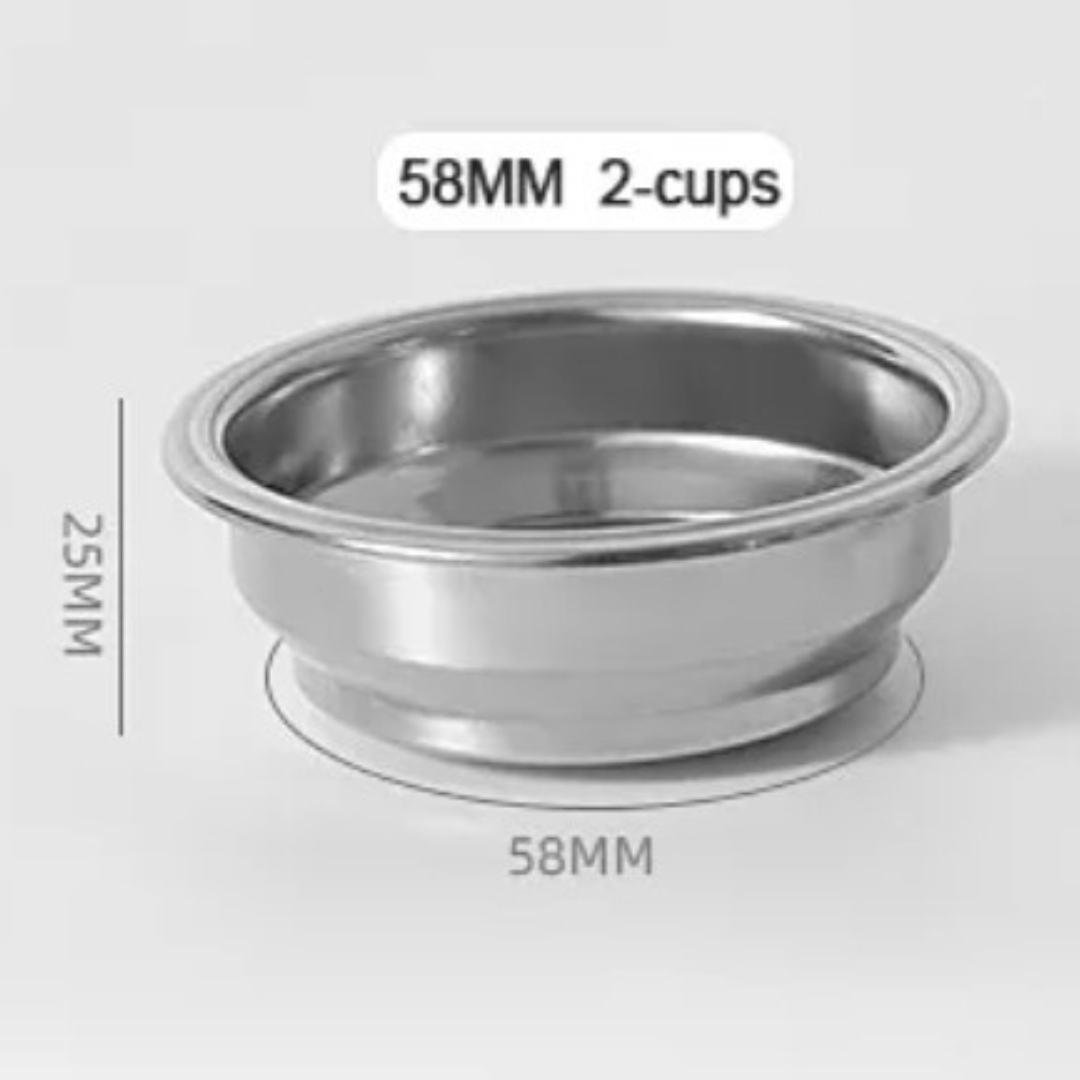 ตะแกรงรูเดียว รูออกด้านข้าง กลั่นชา ชงชา ชงกาแฟ 2 ช็อต ขนาด 58 มิล อลูมีเนียม Pressurized Coffee Filter Basket 58MM 2 Cups Aluminium รหัส 1008