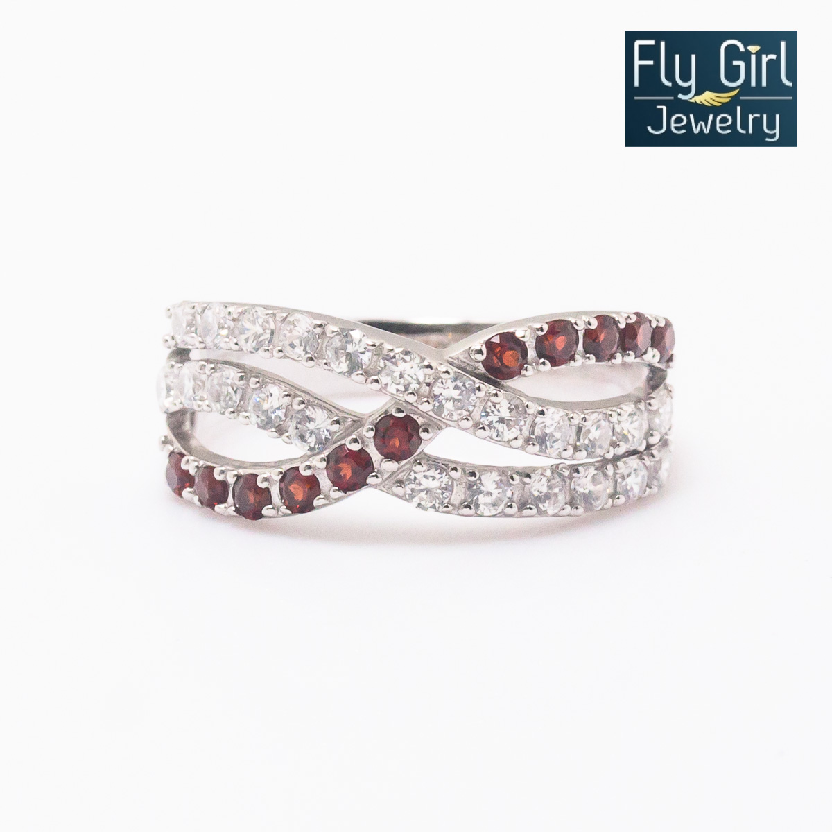 แหวนเงินแท้ พลอยโกเมนแท้(ราศีมังกร)