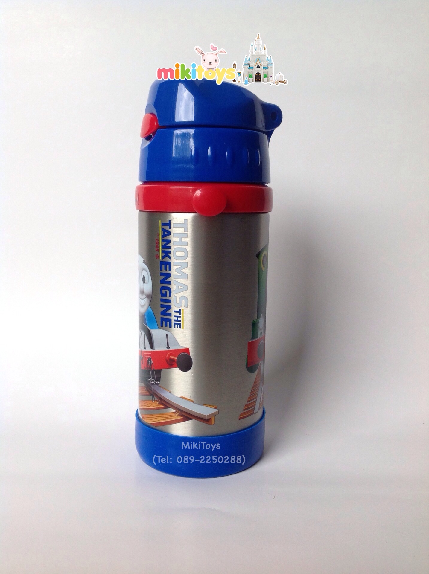 กระติกน้ำรุ่นเก็บอุณหภูมิ Thomas and Friends (โทมัส) **ฟรีค่าจัดส่ง สีน้ำเงิน ขอบแดง ลายสกรีนเท่มากๆๆจ๊ะ สามารถเก็บอุณหภูมิได้ทั้ง ร้อน และ เย็น