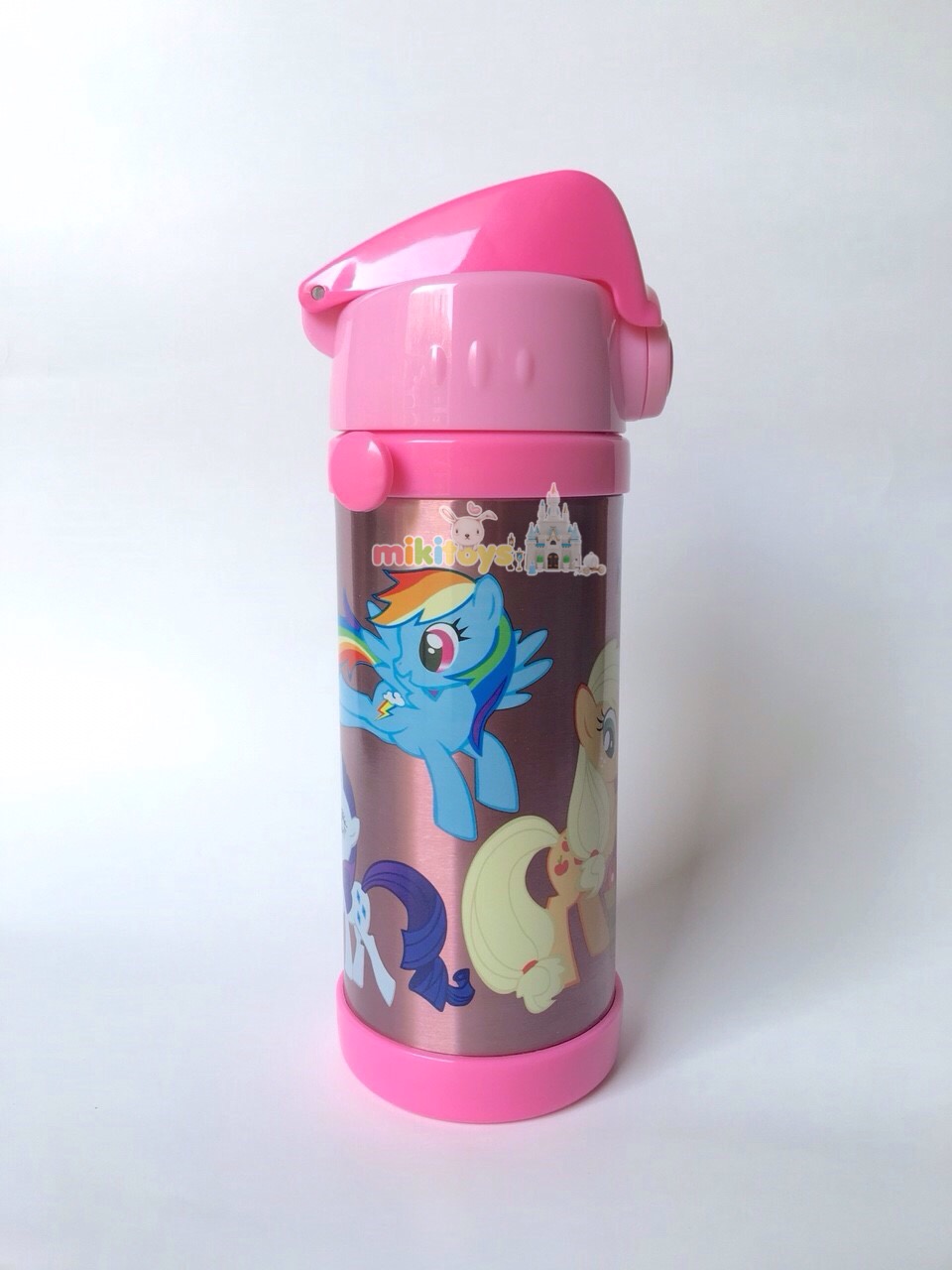 กระติกน้ำ มาย ลิตเติ้ลโพนี่ My little Pony~PINK (Rainbow Power)สีชมพู ขนาด350ml. รุ่นกดแล้วฝาเด้ง พร้อมตัวล็อค2ชั้น