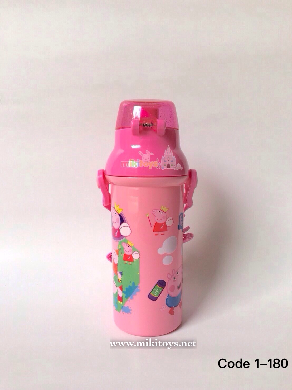 กระติกน้ำเด็ก NEW! เพ้พป้าพิค🐽 Peppa Pig สีชมพู ลายใหม่! รุ่นยกดื่ม