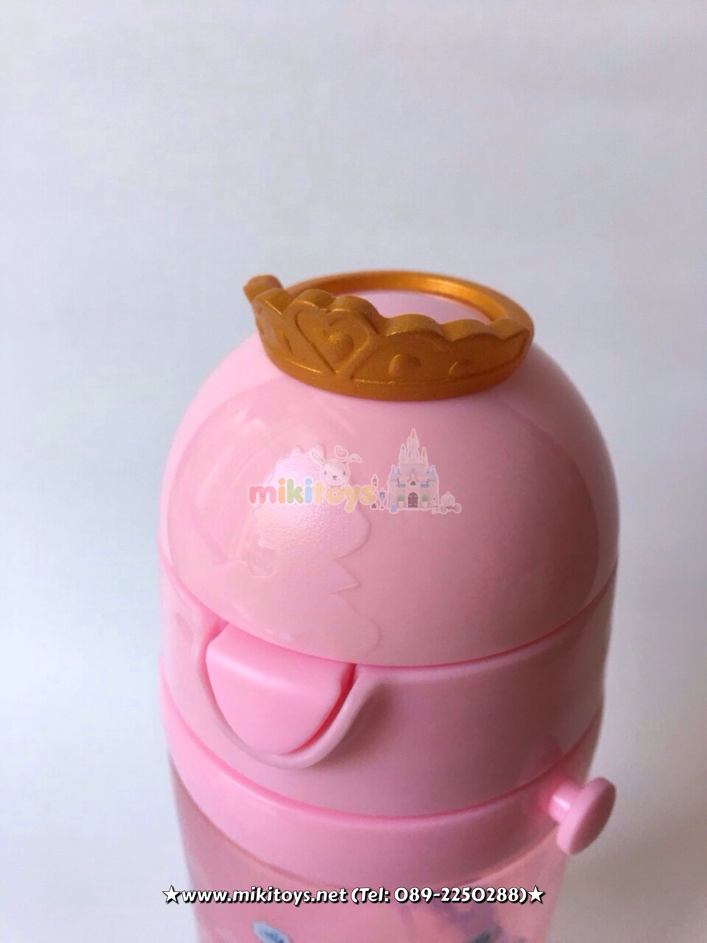 3D ~ กระติกน้ำสำหรับเด็ก Princess with crown 3D เจ้าหญิง สีชมพูหวานๆ ลายมงกุฏและดอกกุหลาบ