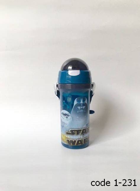 กระติกน้ำ Starwars สตาร์วอร์ ฝาเด้ง สีเทากรมท่า