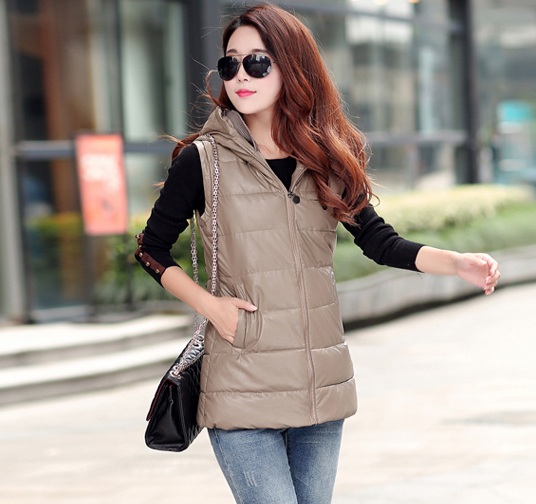 PreOrderคนอ้วน - เสื้อกั๊กแฟชั่น ผ้าร่มบุนวม ไม่หนา มี Hood สี : ดำ / ส้ม / กุหลาบแดง / แดง / เหลือง / น้ำเงิน / น้ำตาลอ่อน / น้ำตาล