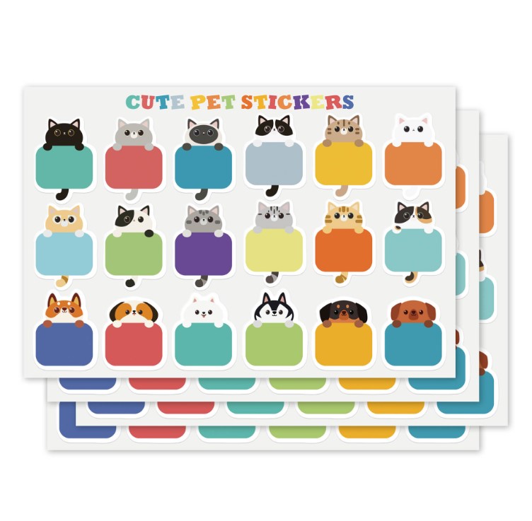 สติ๊กเกอร์สำหรับเขียนชื่อ-ข้อความ ขนาด 3x3.5 cm. 18 ดวง/แผ่น แพ็ค 10 แผ่น (180 ดวง)