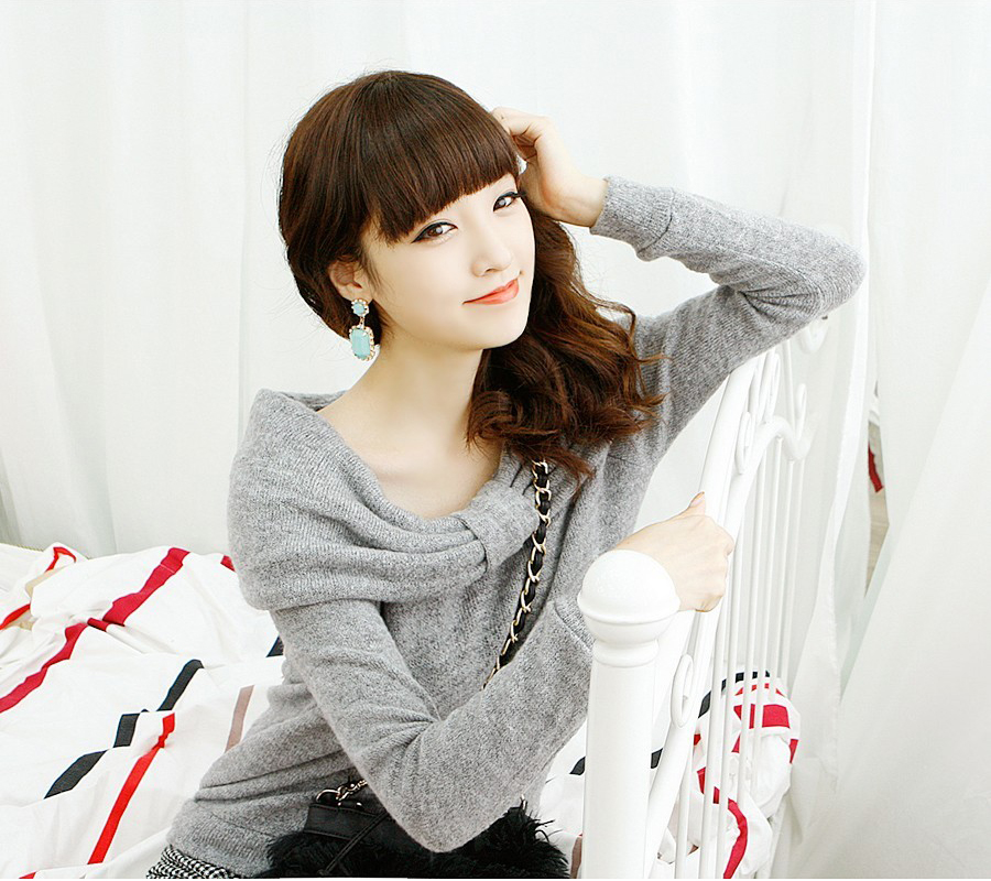 Pre Order - เสื้อกันหนาวแฟชั่น ดีไซด์เก๋ คอปก ผูกเป็นผีเสื้อ