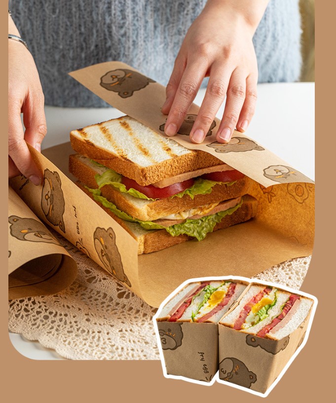 กระดาษไขรองอาหาร (Greaseproof paper) เคลือบกันน้ำ-น้ำมัน ขนาด 28x38 ซม. แพ็ค 200 ชิ้น