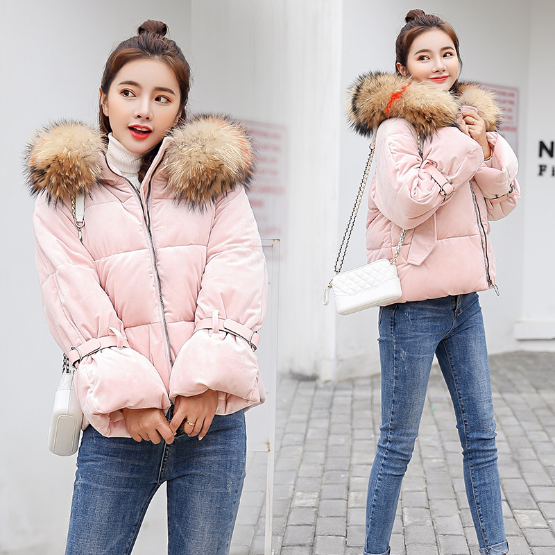 Pre-LD01 - Preเสื้อกันหนาว - ผ้าฝ้ายกำมะหยี่ บุนุ่น เฟอร์ถอดได้ สี : ชมพู / ดำ / คาราเมล / ครีมเบจ / เทาเข้ม / น้ำเงินเข้ม