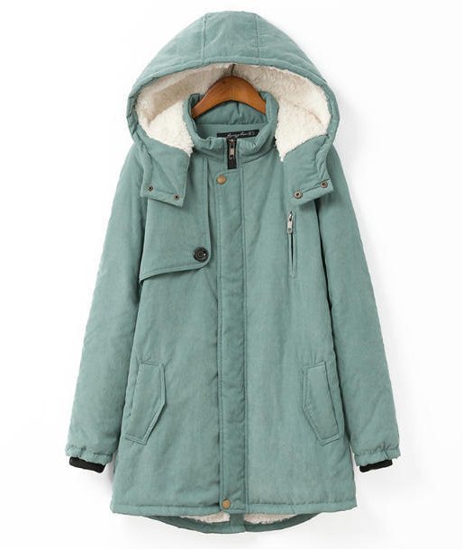 PreOrderคนอ้วน - เสื้อกันหนาวแฟชั่น ไซส์ใหญ่ ผ้าฝ้ายโพลิเอสเตอร์ ข้างในหนังสัตว์ มี Hood สี : เขียว / ดำ