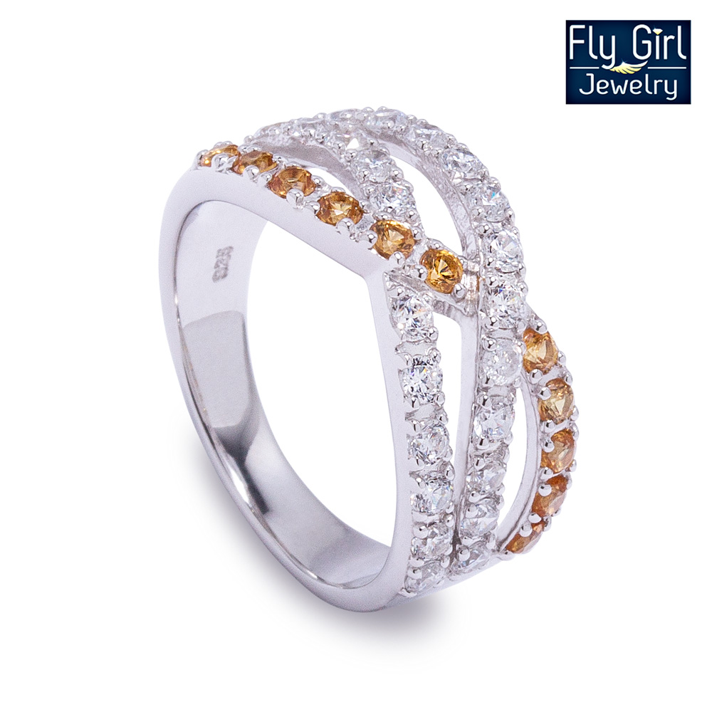 แหวนเงินแท้ พลอยบุษราคัมแท้(ราศีพิจิก)