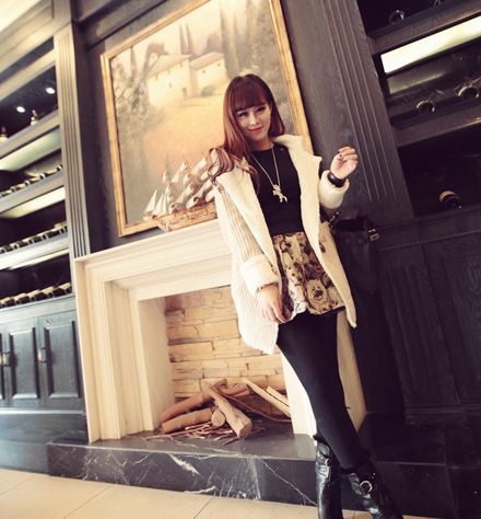 PreOrder - เสื้อกันหนาวแฟชั่นเกาหลี ฟรีไซส์ ชั้่นนอกเป็นไหมพรมถัก ข้างในเป็นผ้ากำมะหยี่ สี : เบจ / น้ำเงิน / ชมพู