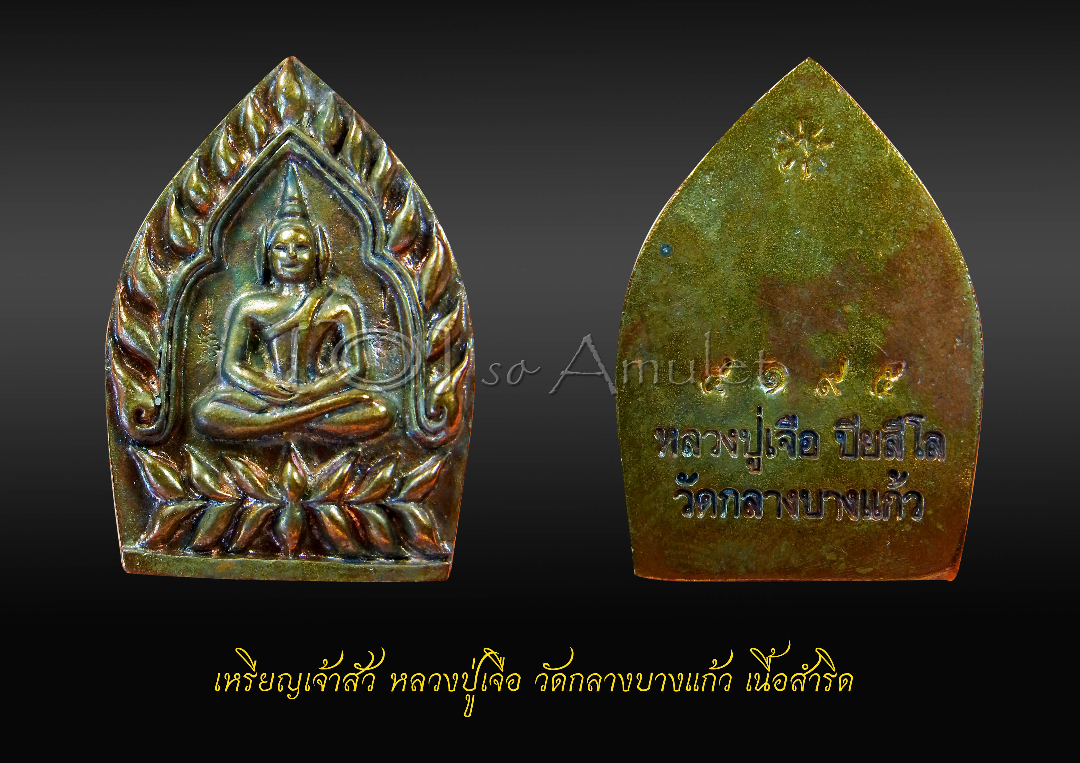 เหรียญเจ้าสัว หลวงปู่เจือ วัดกลางบางแก้ว เนื้อสำริด