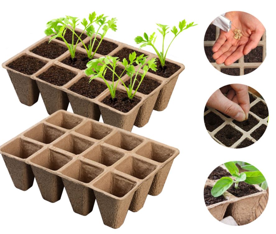 ถาดเพาะชำต้นไม้ Pupl Paper Nursery Tray แพ็ค 12 ชิ้น