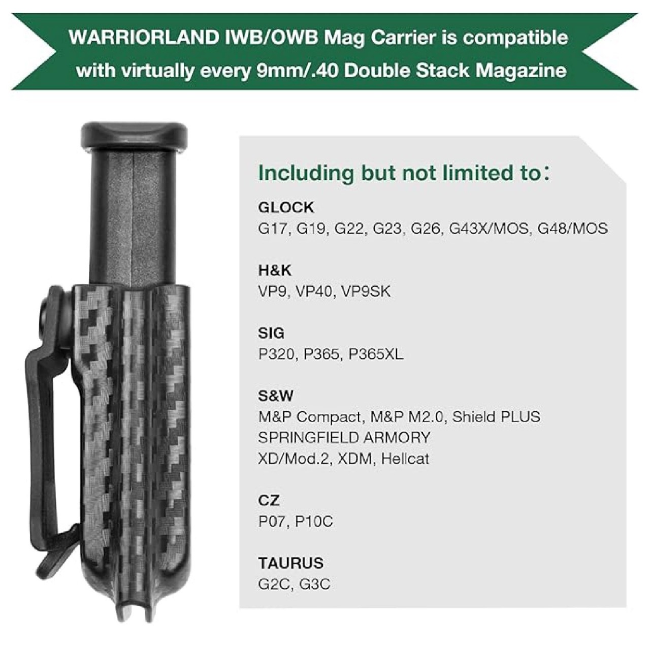 ซองแม็กกาซีน 9 mm. Carbon Fiber Kydex