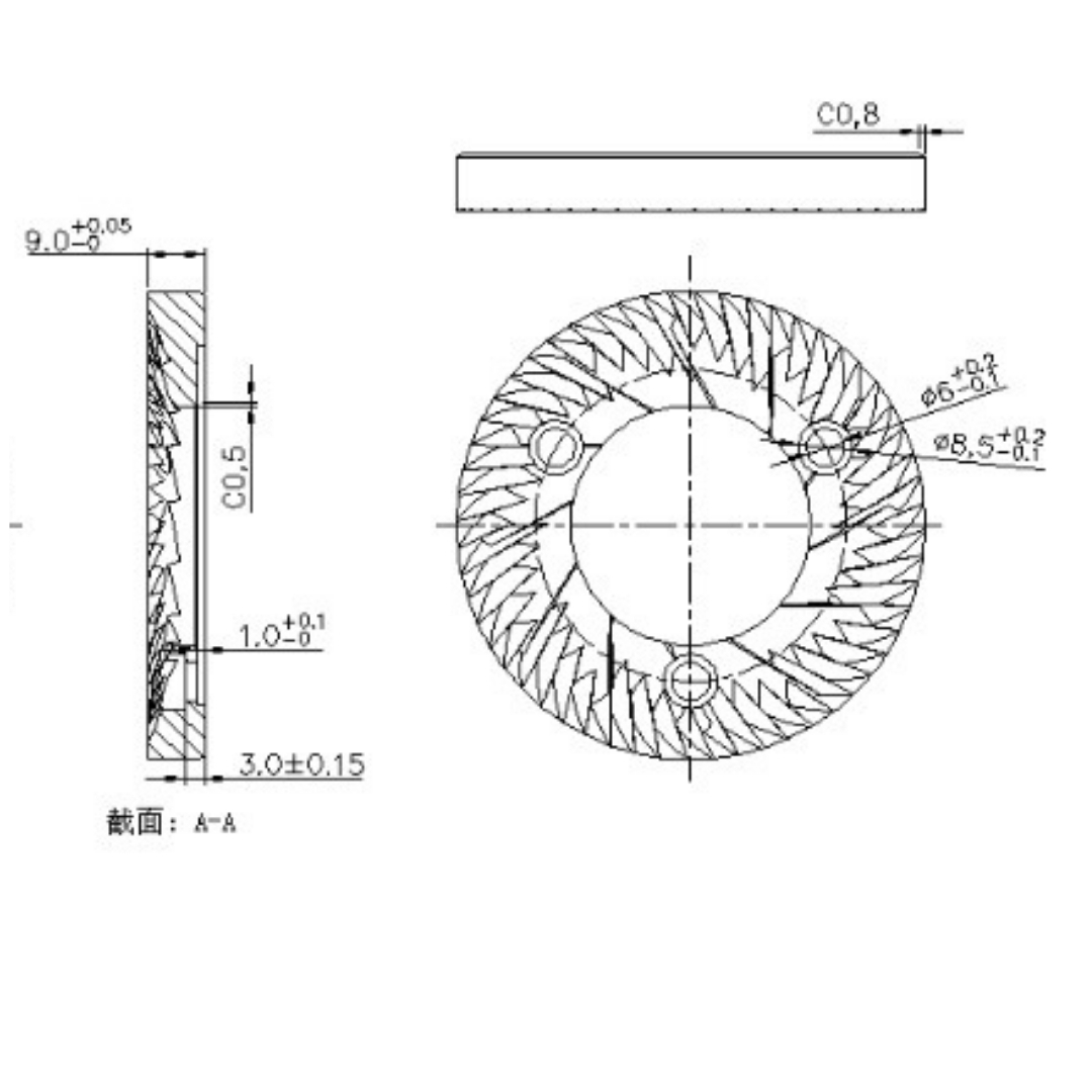 อะไหล่ฟันบดเครื่องบดกาแฟเฟืองบดใบมีดสแตนเลส เกรด 420 ขนาด 74 มม. รหัส EK3517-03