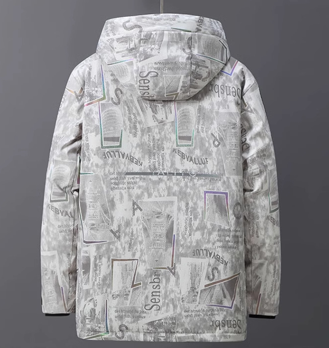 M2324-0002 เสื้อกันหนาวผู้ชาย บุนวม ลายสวยจ้า