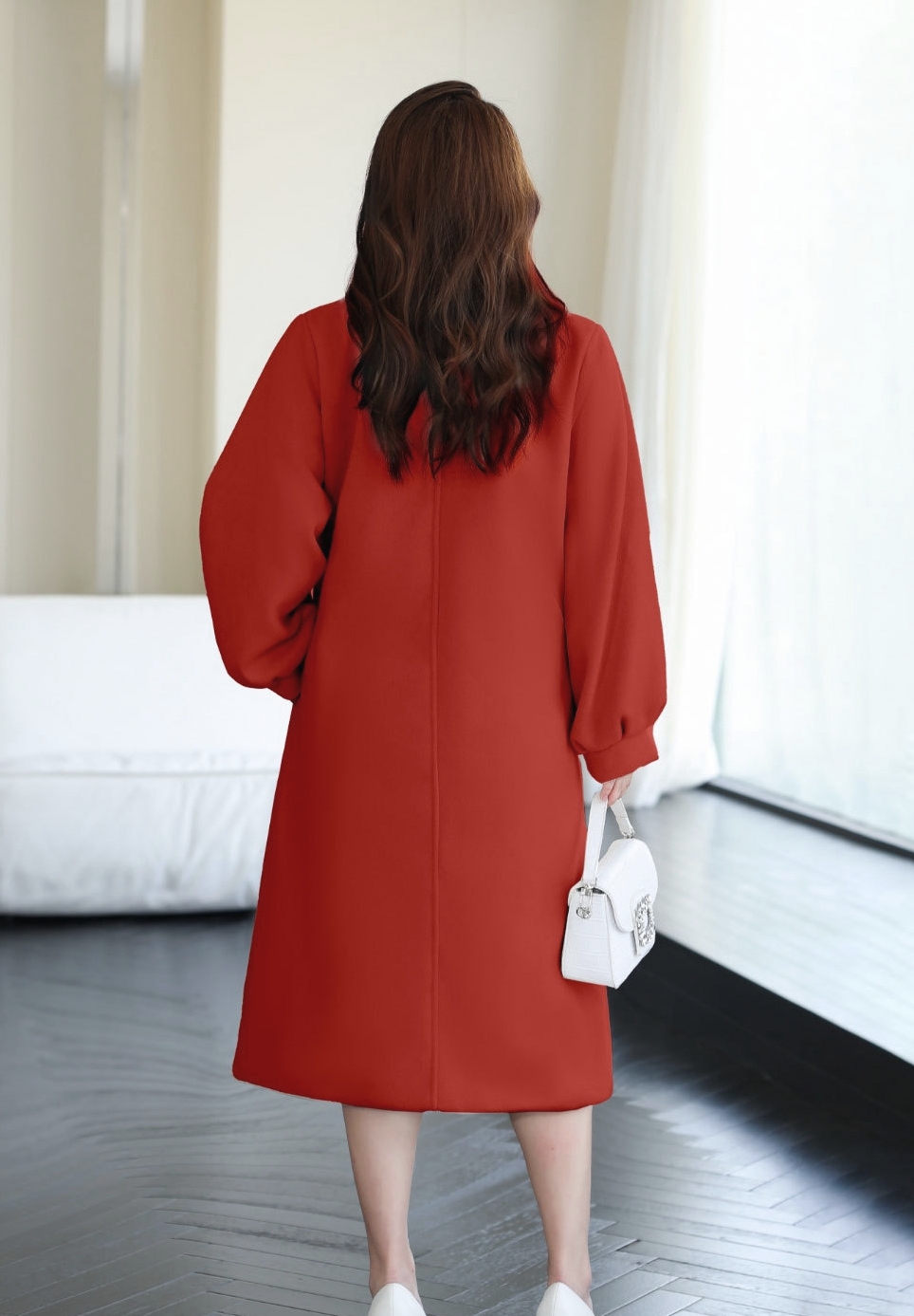 2324-0077 โค้ทวูลยาวไซส์ใหญ่ อีกแบบ สวย ๆ