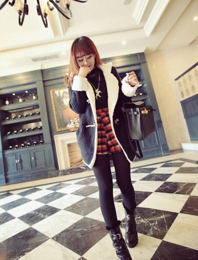 PreOrder - เสื้อกันหนาวแฟชั่นเกาหลี ฟรีไซส์ ชั้่นนอกเป็นไหมพรมถัก ข้างในเป็นผ้ากำมะหยี่ สี : เบจ / น้ำเงิน / ชมพู