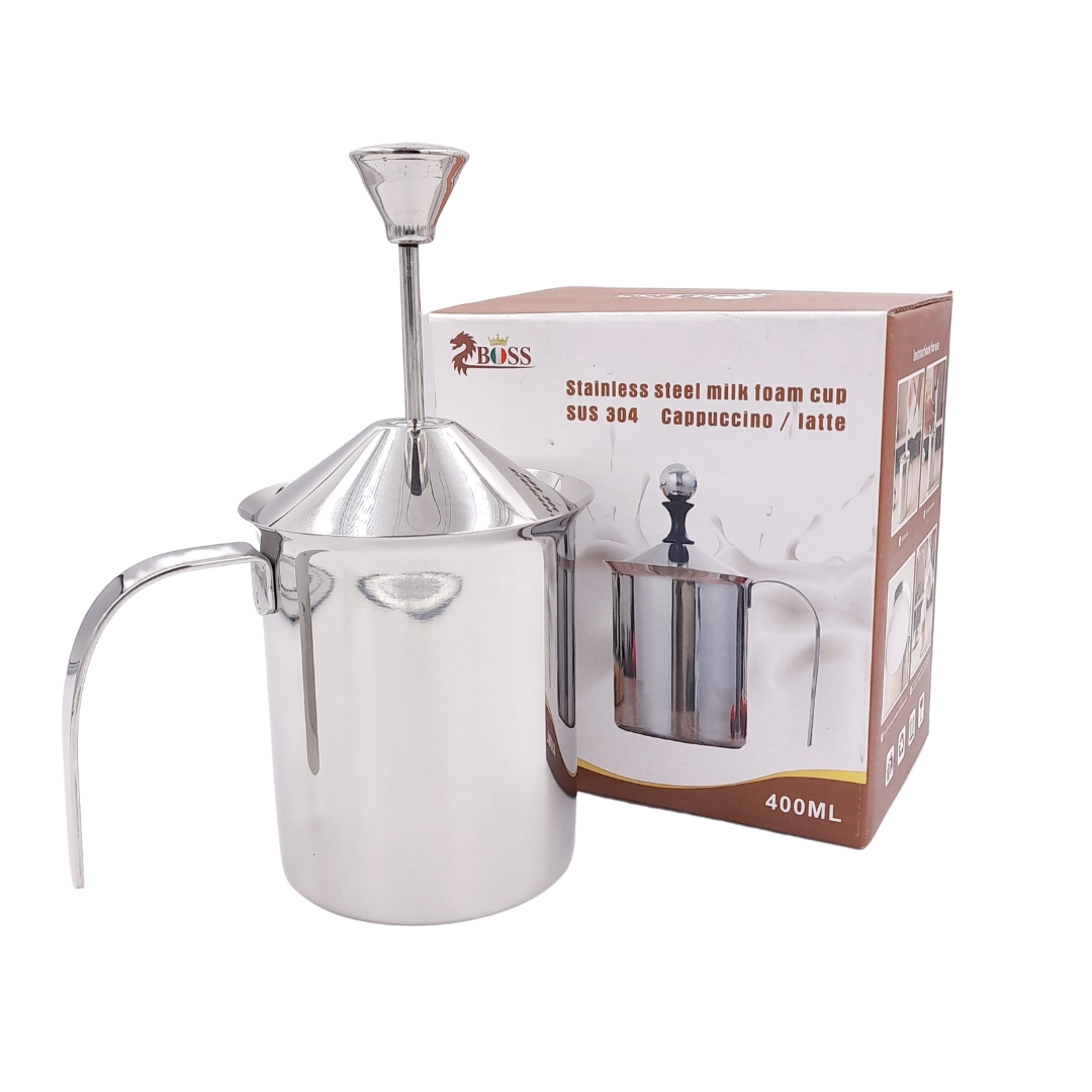 เหยือกตีฟองนม มีสปริง 400 มิลลิลิตร ตรา BOSS รหัส 2566