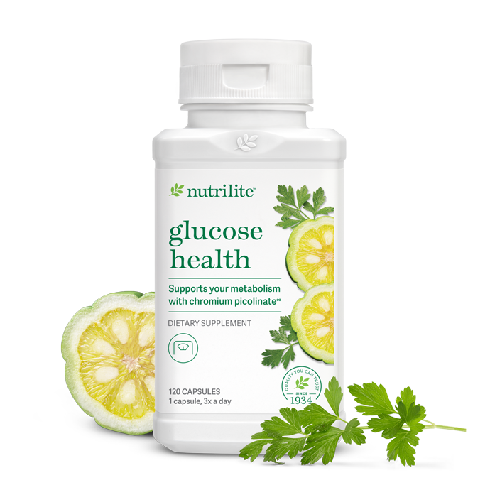 NUTRILITE Glucose Health 120 เม็ด ทานได้ 40วัน ช่วยรักษาโรคเบาหวาน ช่วยในการเผาผลาญร่างกายดีขึ้น ช่วยส่งเสริมการลดน้ำหนักอย่างปลอดภัย Amway USA