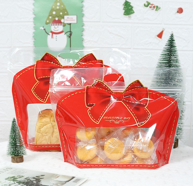 ถุงขนมปังซิปล็อค สำหรับแพ็คขนมเป็นของขวัญในเทศกาลแห่งความสุข แพ็ค 50 ชิ้น