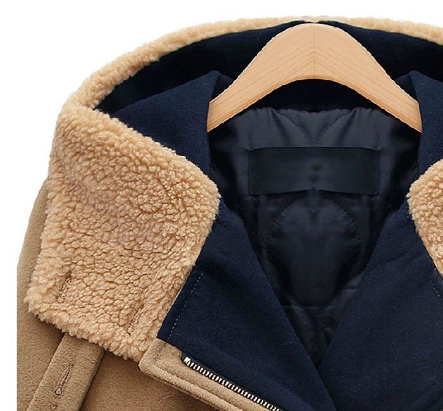 PreOrderคนอ้วน - เสื้อกันหนาวแฟชั่น ไซส์ใหญ่ คนอ้วน เสื้อโค้ทผ้าขนสัตว์ หนา สี : เทา / น้ำตาล