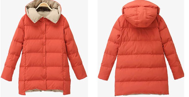 PreOrderคนอ้วน - เสื้อกันหนาวแฟชั่น ไซส์ใหญ่ คนอ้วน บุนวมหนา มีHood สี : ดำชมพู / ส้มเบจ