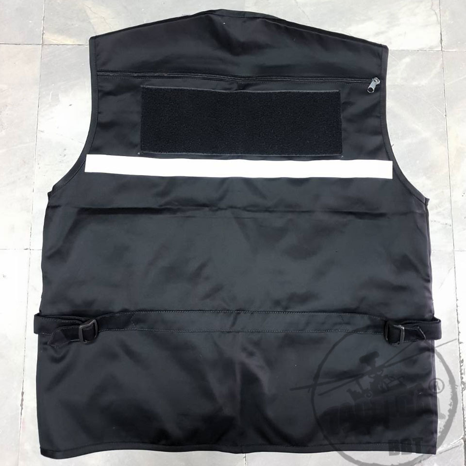 เสื้อกั๊ก ดำ ตีนตุ๊กแก แถบหน้า-หลัง