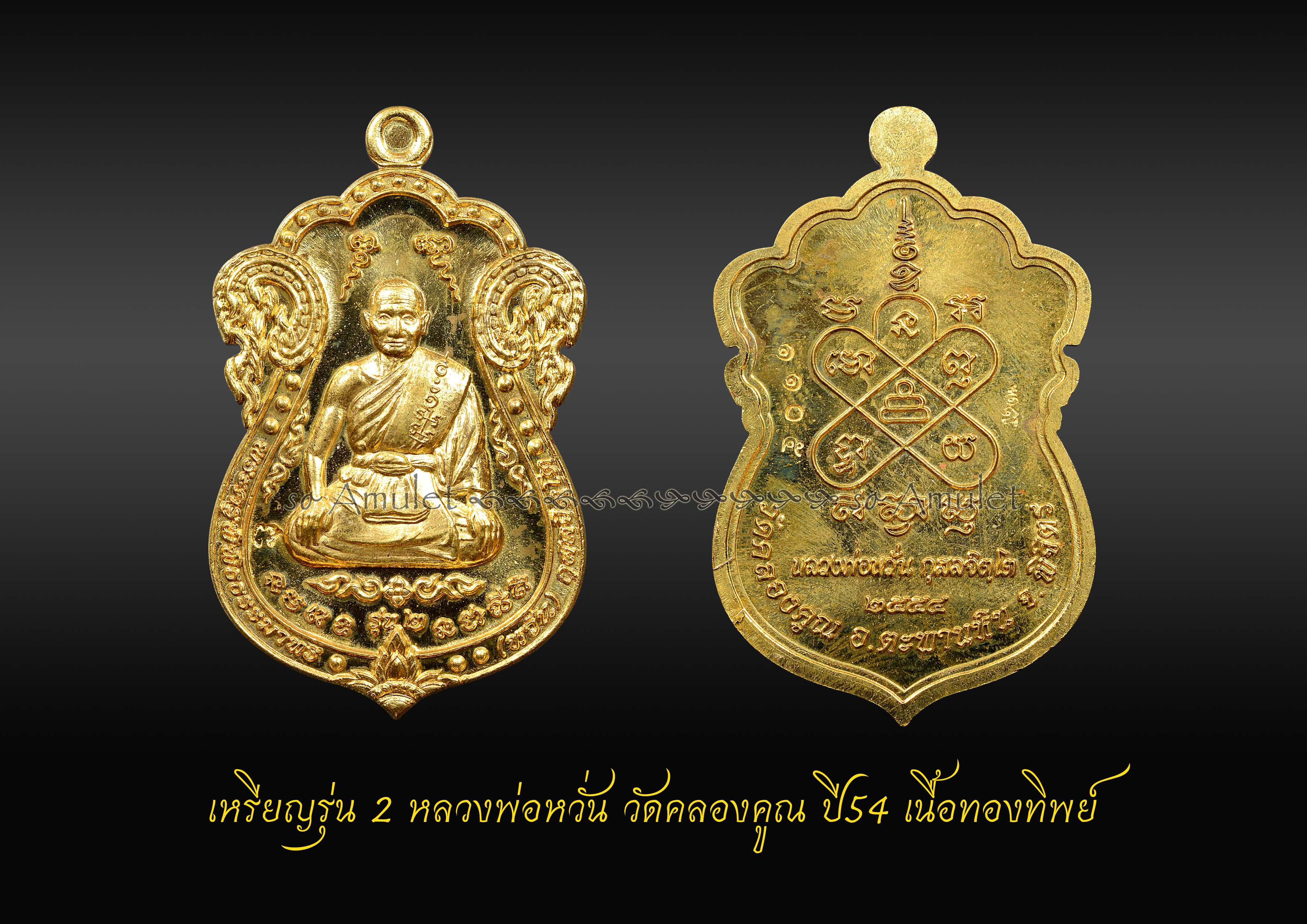 เหรียญรุ่น 2 หลวงพ่อหวั่น วัดคลองคูณ ปี 54 เนื้อทองทิพย์